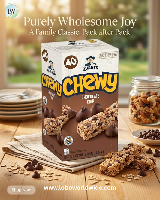 Quaker Chewy Chocolate Chip Granola Bars, Peanut Free 40-Count {Imported from Canada}