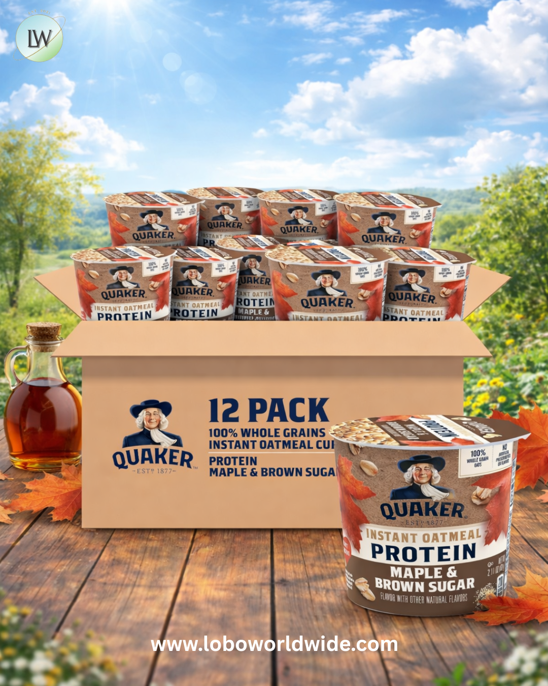 Quaker Instant Oatmeal Express Cups Protein Maple Brown Sugar