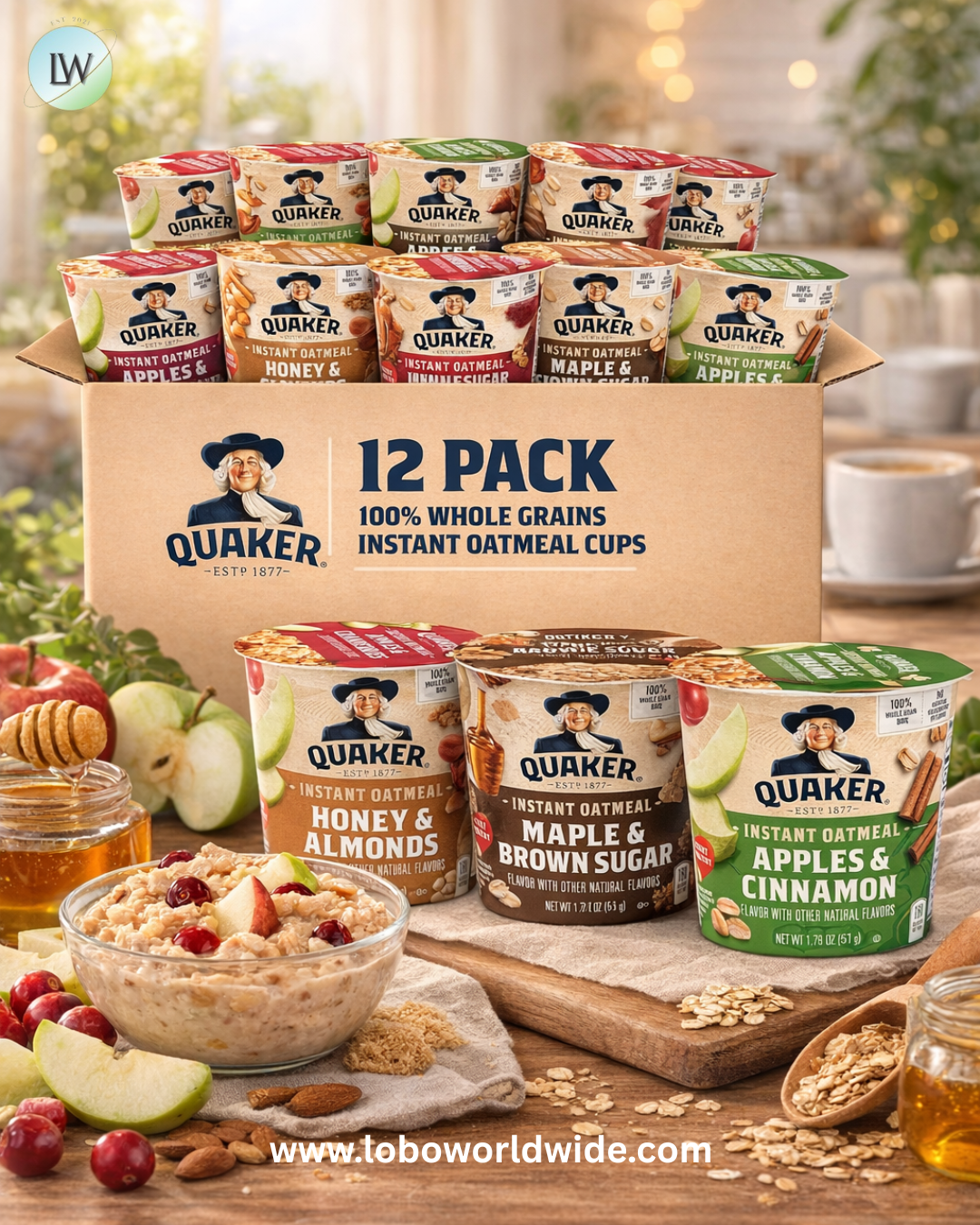 Quaker Instant Oatmeal Express Cups, 4 Flavor Variety Pack, 1.76 Ounce (Pack of 12)