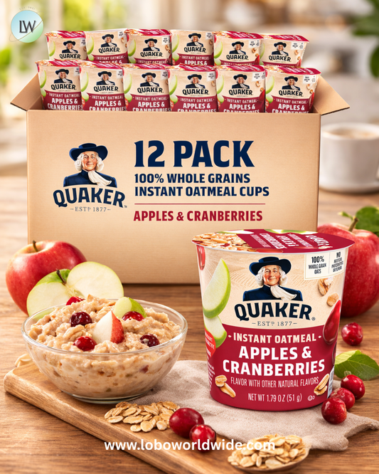 Quaker Instant Oatmeal Instant Oats Express, Apple Cranberry, 1.79 Ounce (Pack of 12)