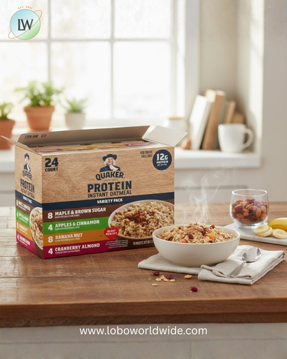 Quaker Instant Oatmeal Protein Variety Pack 51.3 oz, 24 Count