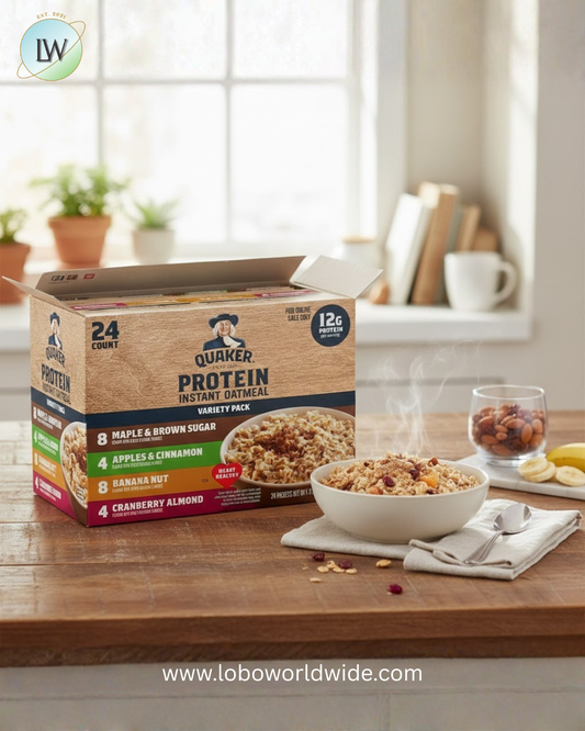 Quaker Instant Oatmeal Protein Variety Pack 51.3 oz, 24 Count