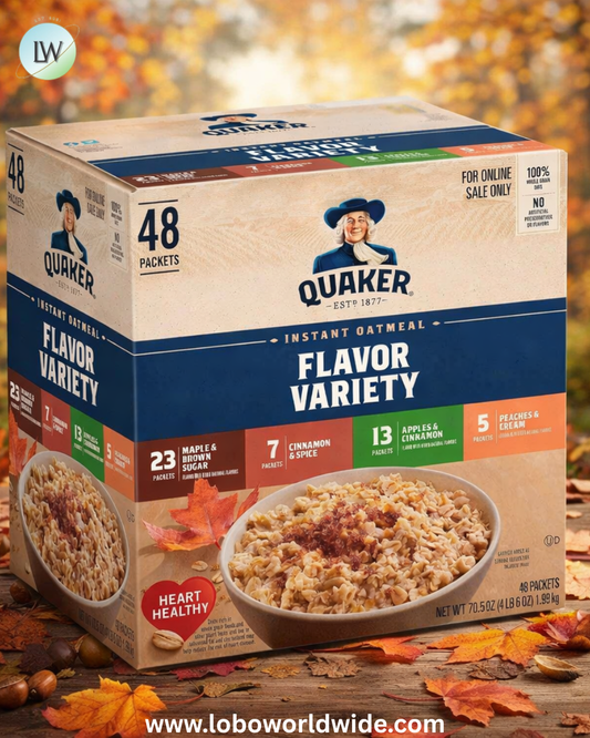 Quaker Instant Oatmeal, 4 Flavor Variety Pack, Individual Packets, 48 Count