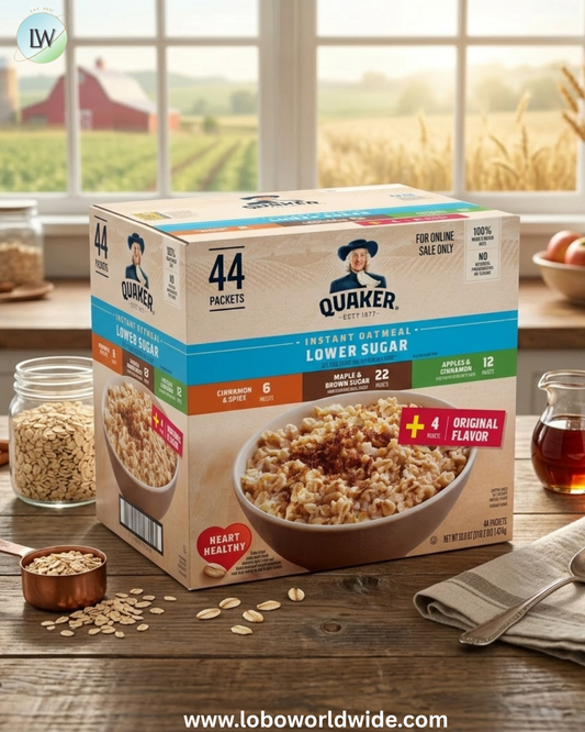 Quaker Instant Oatmeal, Lower Sugar, 4 Flavor Variety Pack, 44 Packets