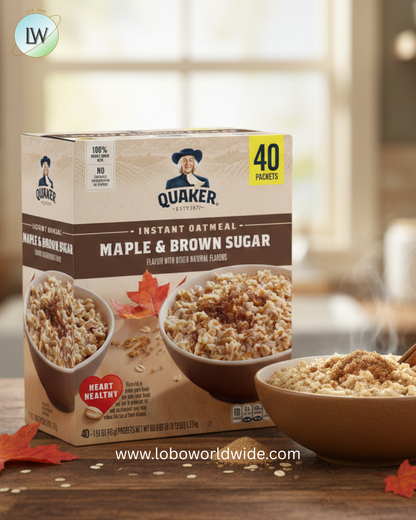 Quaker Instant Oatmeal, Maple Brown Sugar, 1.51 oz., 40 pk.