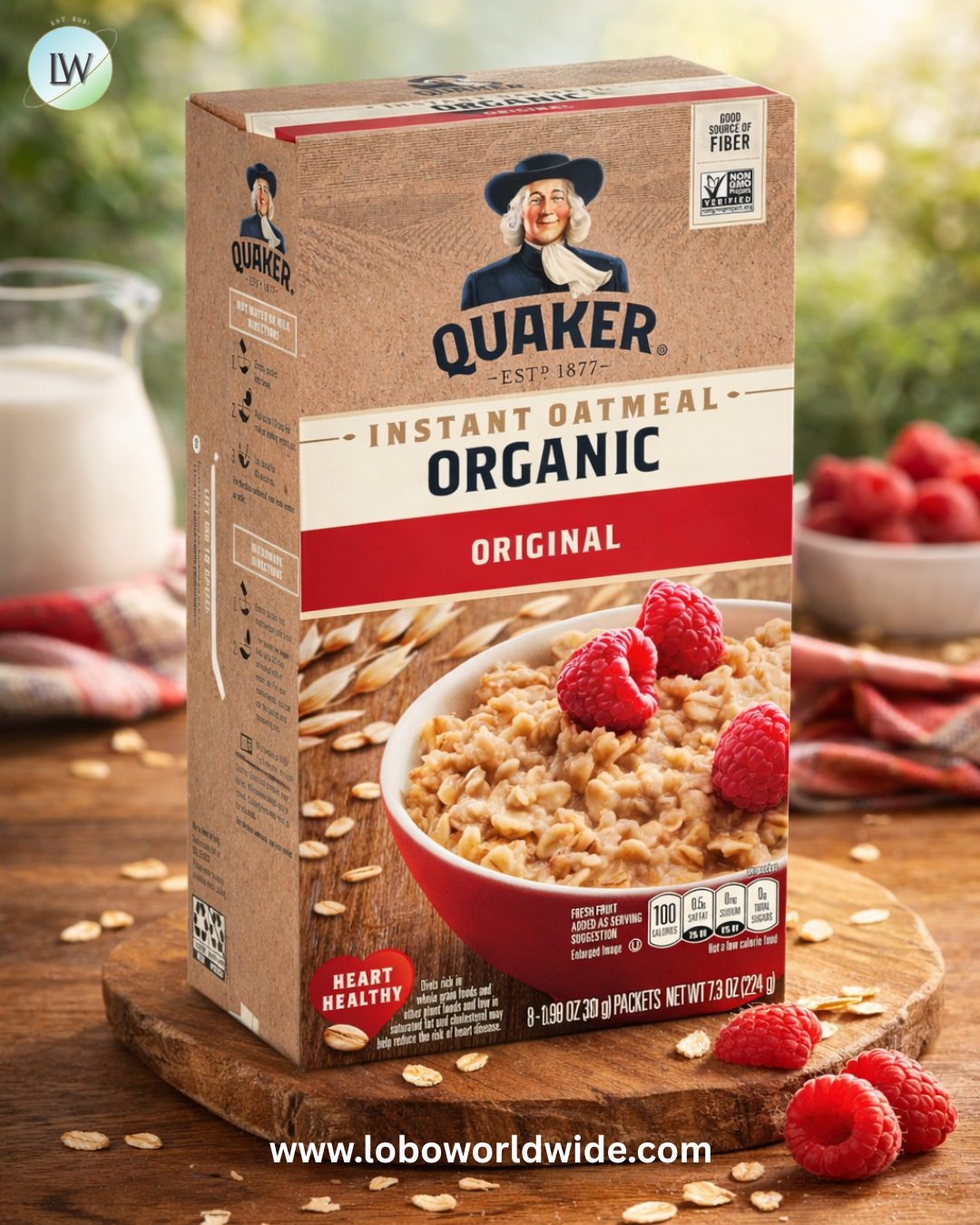 Quaker Instant Oatmeal, Organic Regular, 7.9 Oz