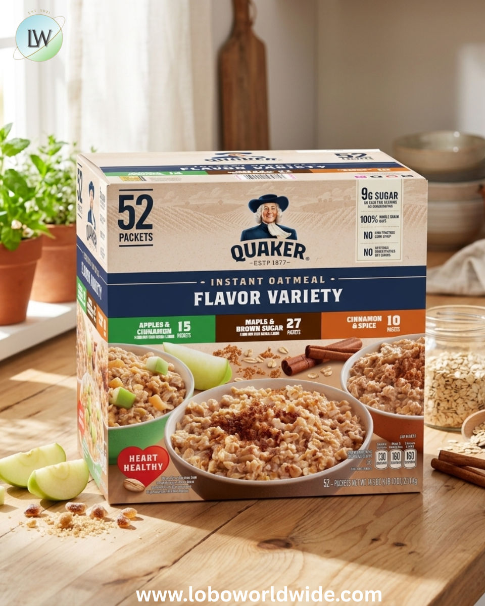 Quaker Instant Oatmeal, Variety Pack, 1.51 oz, 52-count