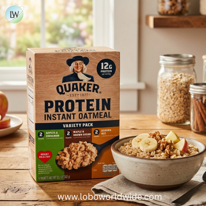 Quaker Instant Oats Hot Cereal, Protein Variety, 12.76 oz 6 Count