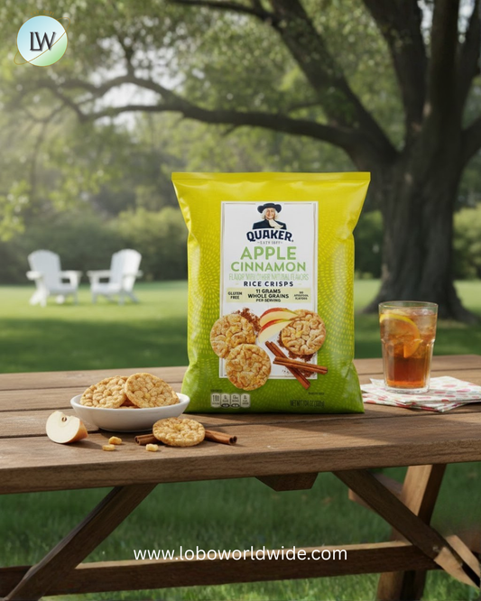 Quaker Popped Gluten Free Apple Cinnamon Rice Crisps 7.04 Ounce Bag