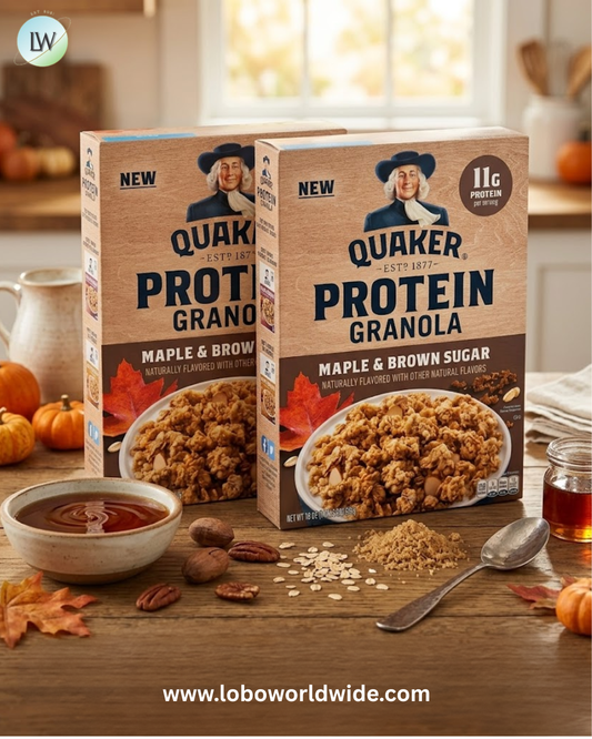 Quaker Protein Granola Breakfast Cereal, Maple Brown Sugar, 18oz Boxes (2 Pack)