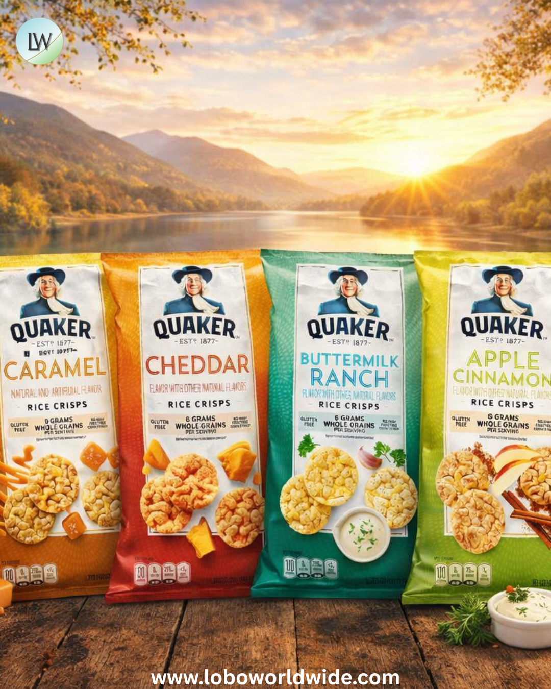 Quaker Rice Crisps, Gluten Free, 4 Flavor Sweet and Savory Variety Mix, Single Serve 0.67 oz, 30 count