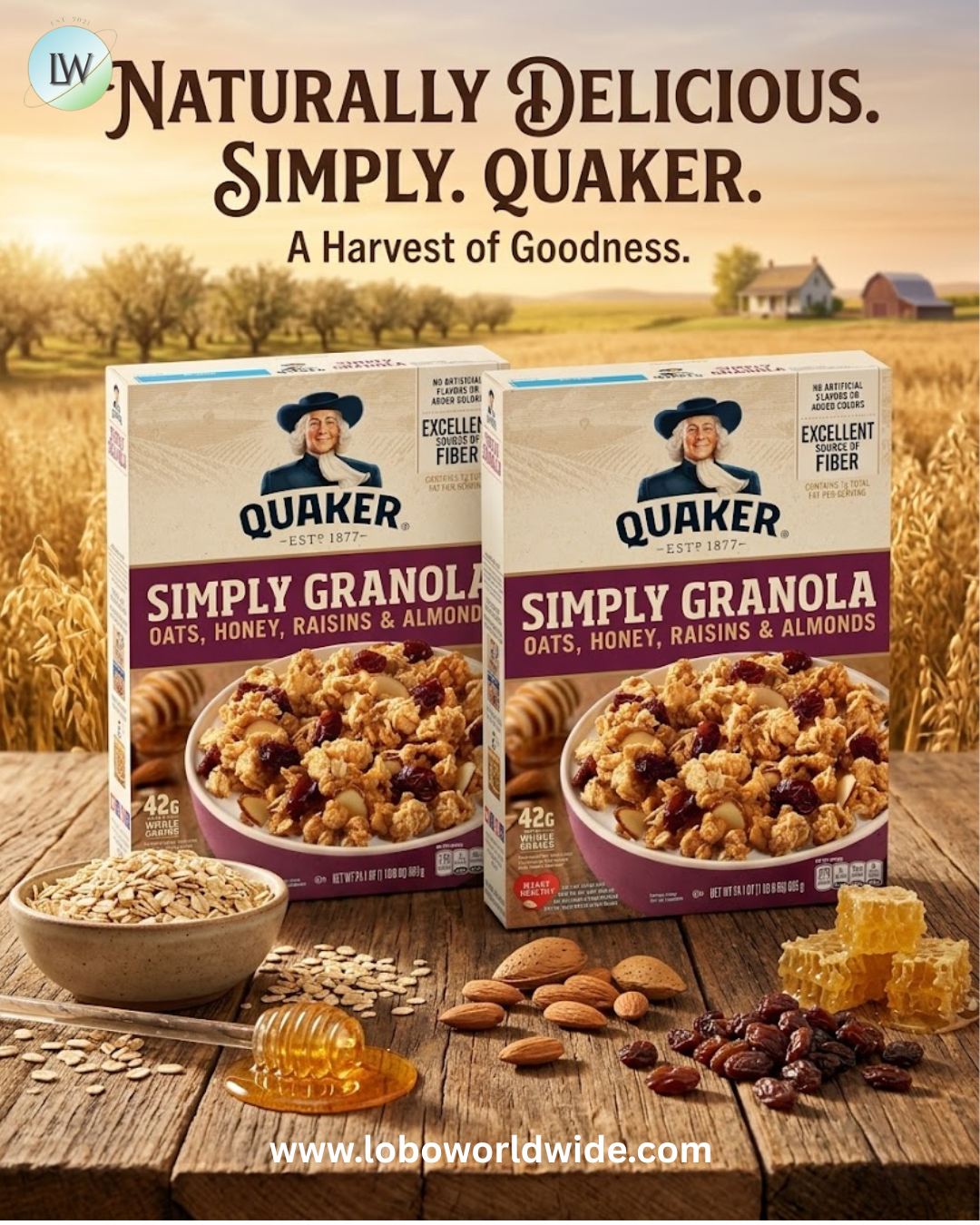 Quaker Simply Granola Honey & Raisin, 24.1 Oz (Pack of 2)