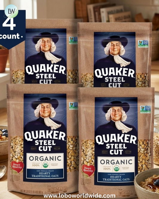 Quaker Steel Cut Oats, Cook on Stove or Microwave, 20 oz Resealable Bags, 4 Pack