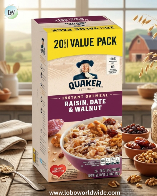 Quaker, Instant Oatmeal, Raisin, Date & Walnut, 1.30 oz, 20 Packets