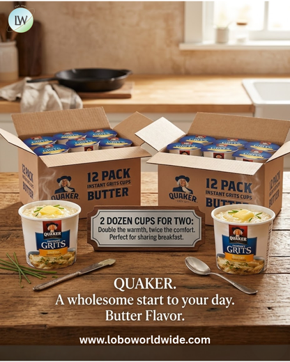 Quaker Instant Grits, Butter Flavor, Breakfast Cereal 1.48 Ounce