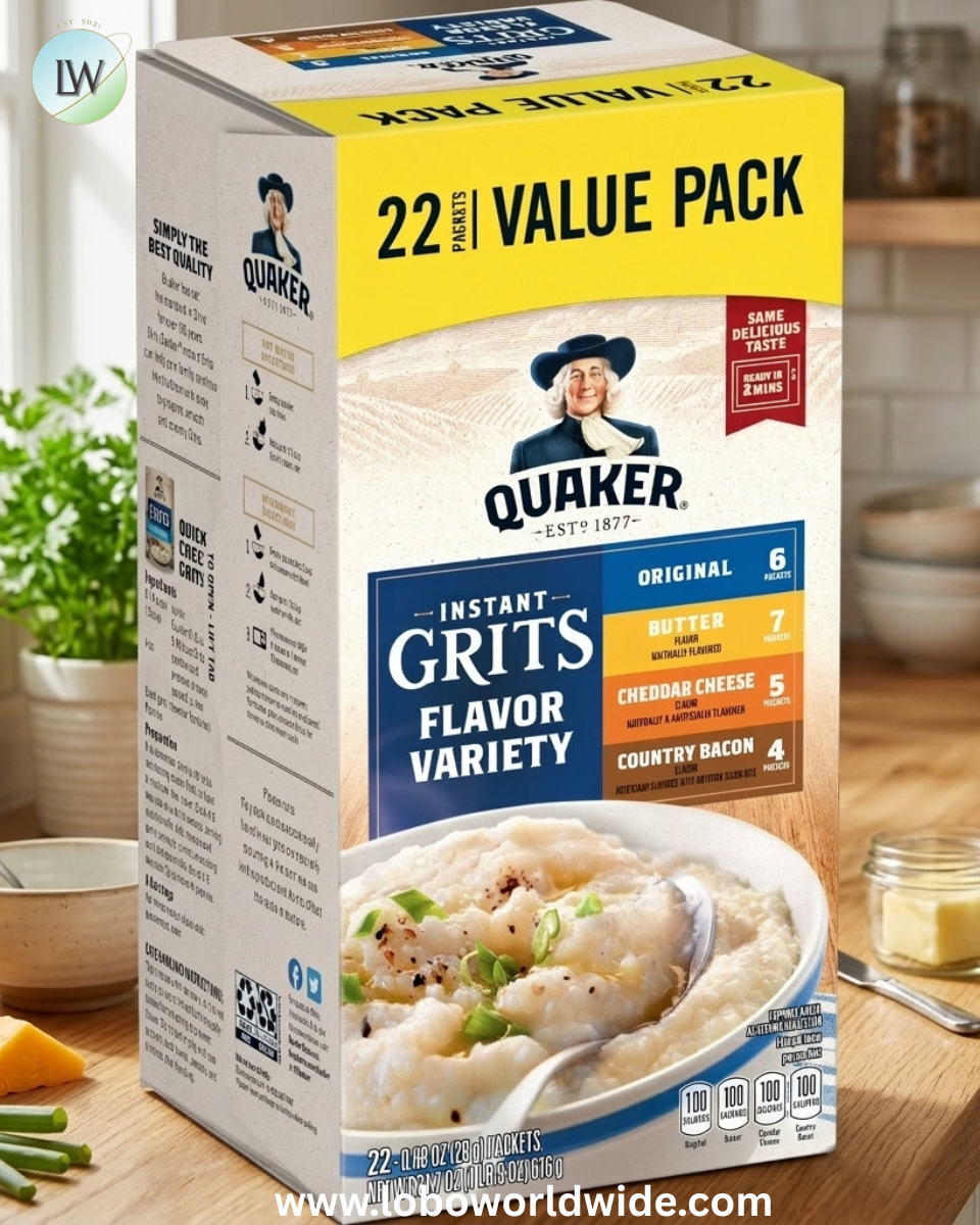 Quaker, Instant Grits Variety Pack, 0.98 oz, 22 Packets