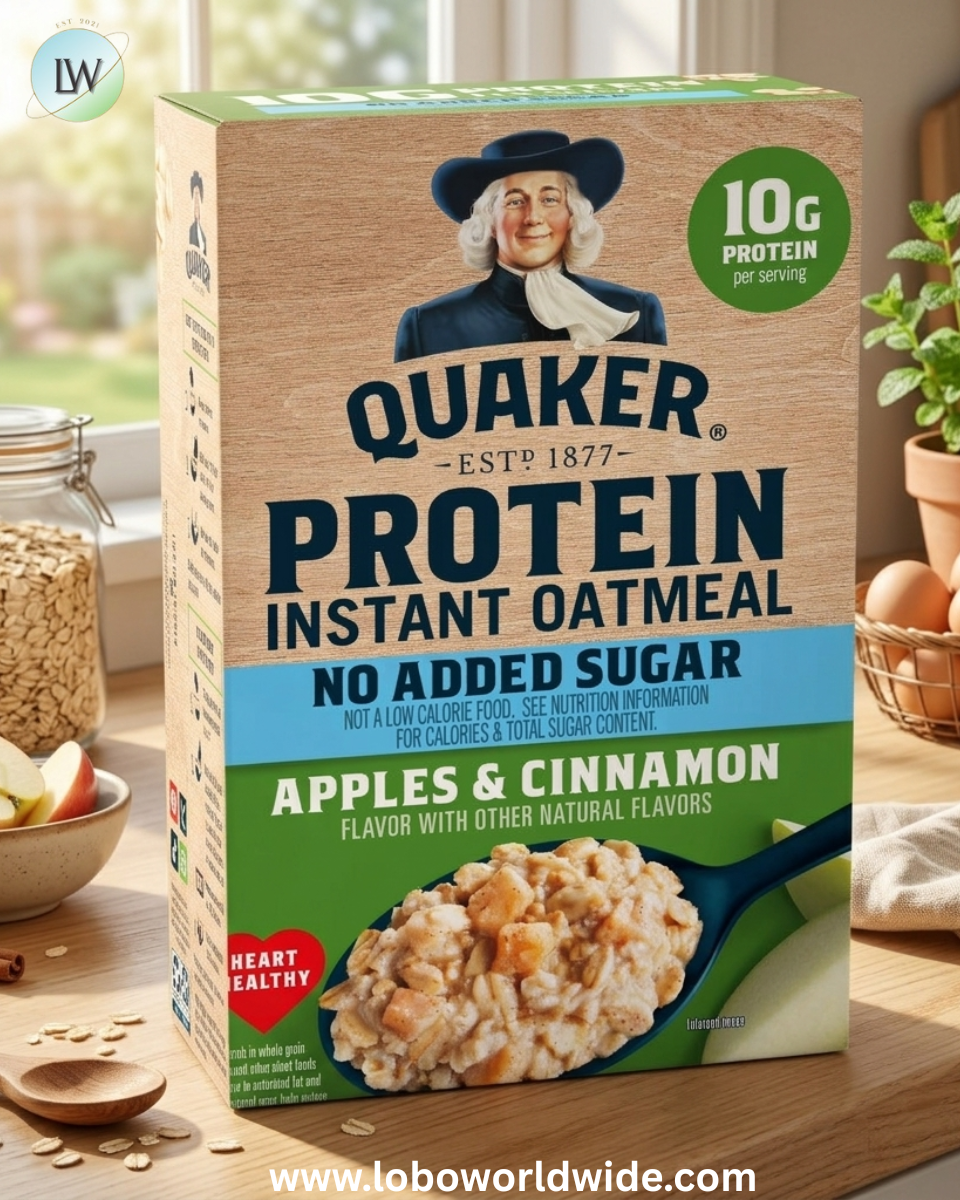 Quaker Instant Oatmeal Protein No Added Sugar Apples & Cinnamon, 1.76 Ounce 6 Packets