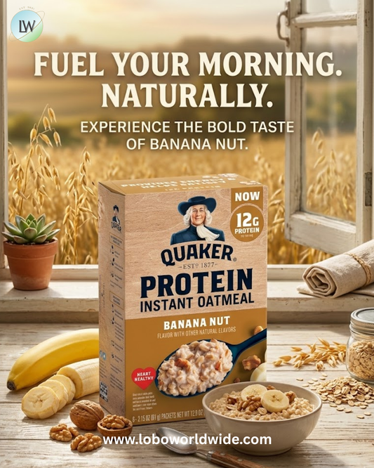 Quaker, Protein Instant Oatmeal, Banana Nut, 12.9 Oz