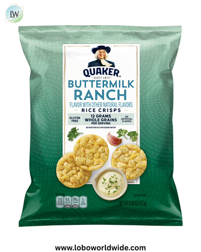 Quaker Rice Crisps, Buttermilk Ranch, 6.06 Oz.
