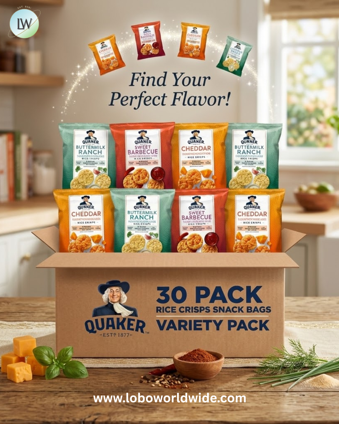 Quaker Rice Crisps, Gluten Free,0.67 Oz, 30 Count