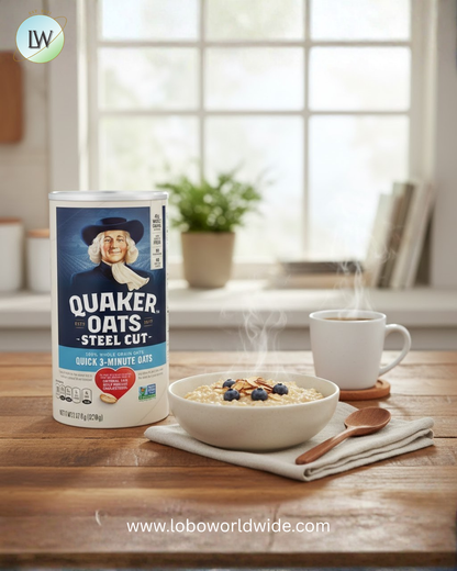 Quaker, Steel Cut Quick 3-Minute Oats, Microwave or Cook on Stovetop, Oatmeal, 25 oz Canister