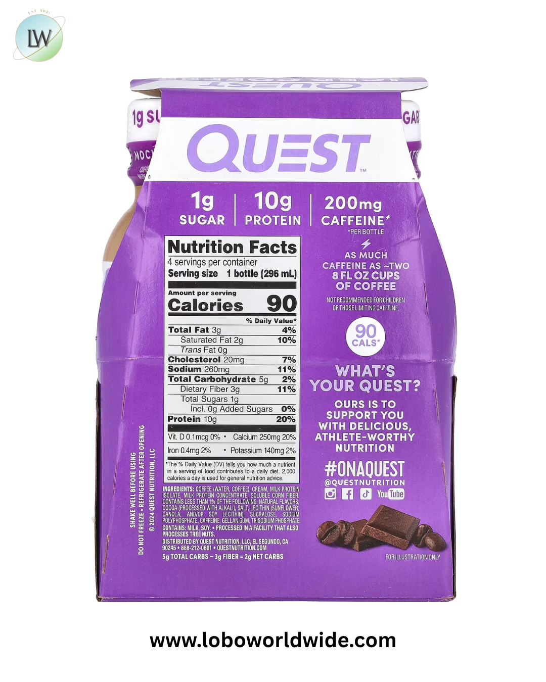 Quest Nutrition, Iced Coffee, 4 Bottles, 10 fl oz (296 ml) Each