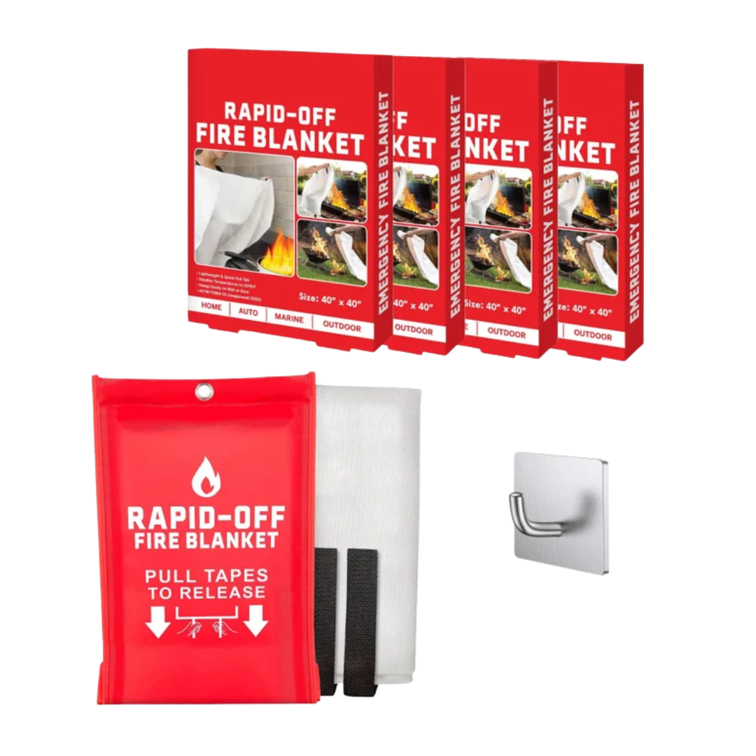 RAPID-OFF Fire Blanket 4-pack
