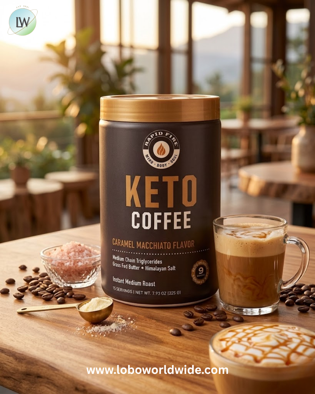 RAPIDFIRE, Keto Coffee, Instant, Medium Roast, 7.93 oz (225 g)