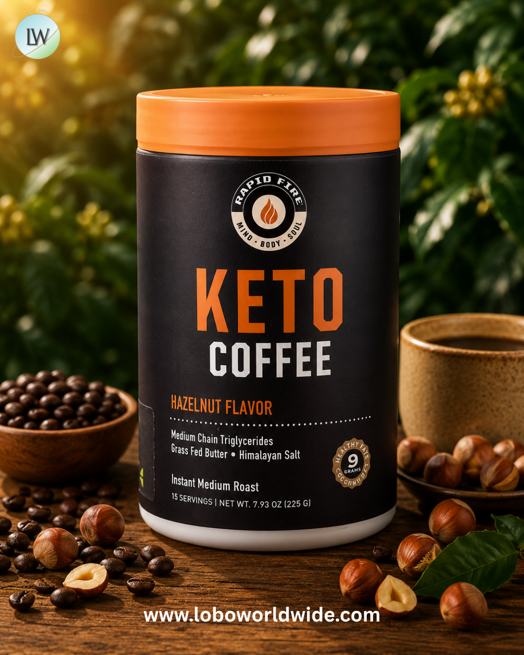 RAPIDFIRE, Keto Coffee, Instant, Medium Roast, 7.93 oz (225 g)