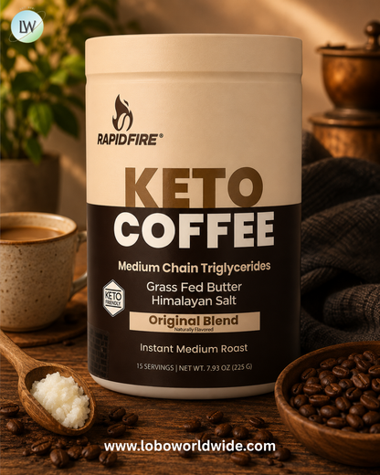 RAPIDFIRE, Keto Coffee, Original Blend, Instant, Medium Roast, 7.93 oz (225 g)