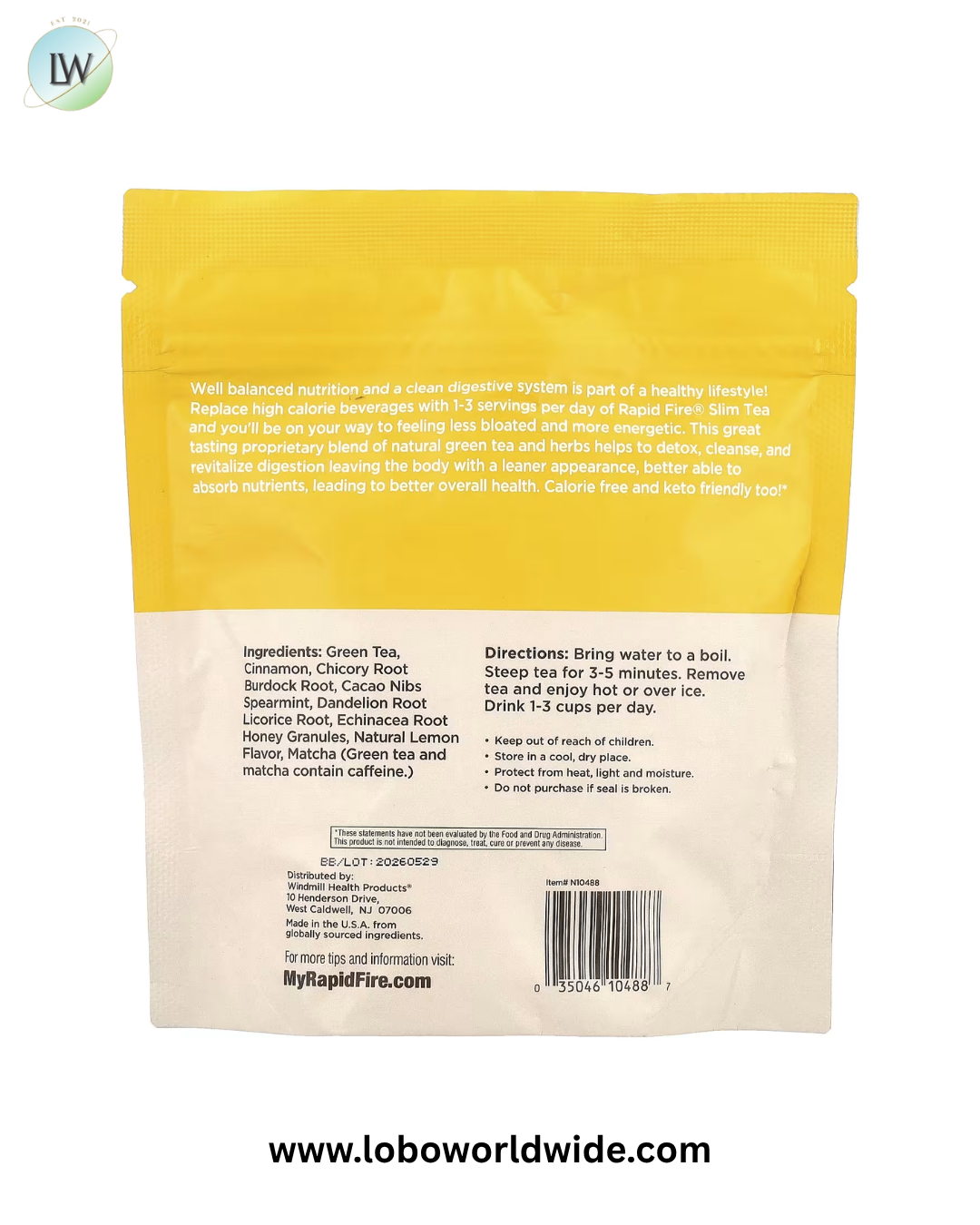 RAPIDFIRE, Slim Tea, Lemon, 14 Pyramid Tea Sachets, 0.87 oz (24.64 g)