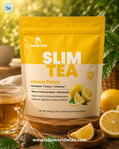 RAPIDFIRE, Slim Tea, Lemon, 14 Pyramid Tea Sachets, 0.87 oz (24.64 g)