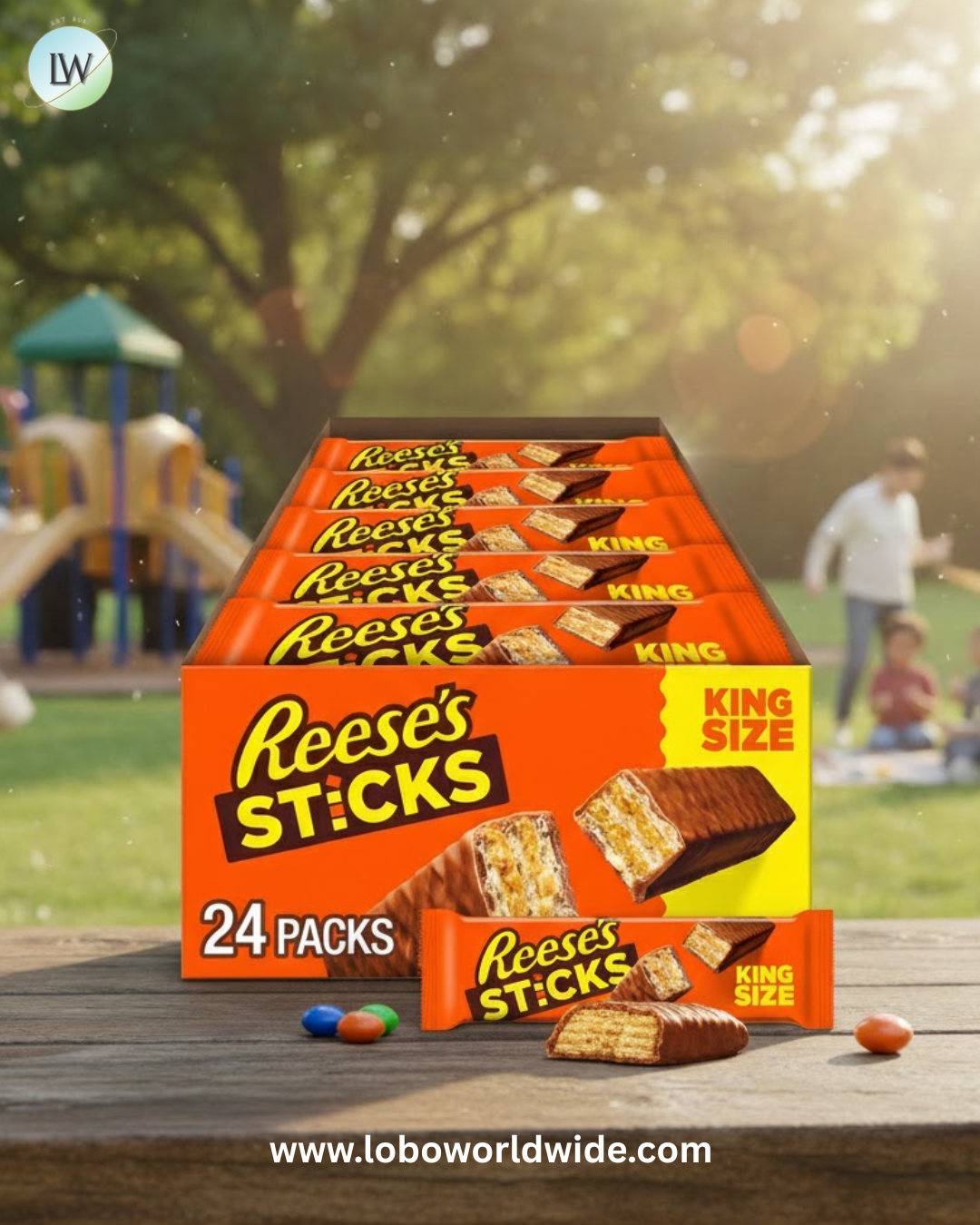 REESE'S STICKS Milk Chocolate Peanut Butter Wafer King Size, Candy Packs, 3 oz (24 Count)