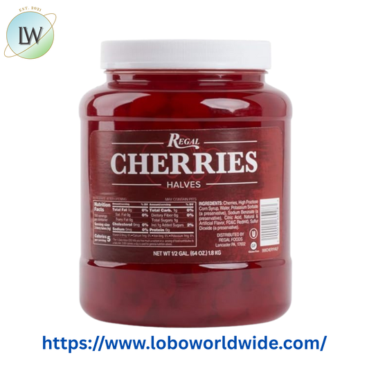 Regal Maraschino Cherry Halves - 1/2 Gallon