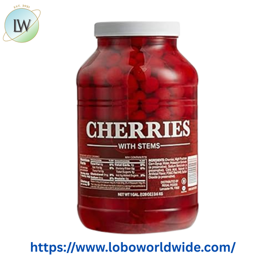Regal Maraschino Cherries with Stems - 1 Gallon
