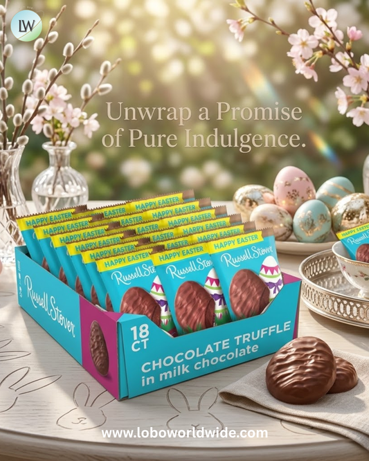 RUSSELL STOVER Easter Chocolate Truffle Milk Chocolate Easter Egg, 1.3 oz. (Pack of 18)