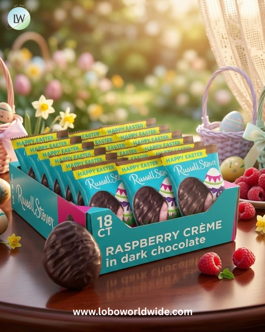 RUSSELL STOVER Easter Raspberry Crème Dark Chocolate Easter Egg, 1.3 oz. (Pack of 18)