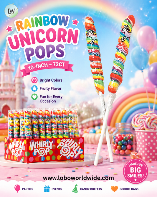 Rainbow Unicorn Pops - 72ct