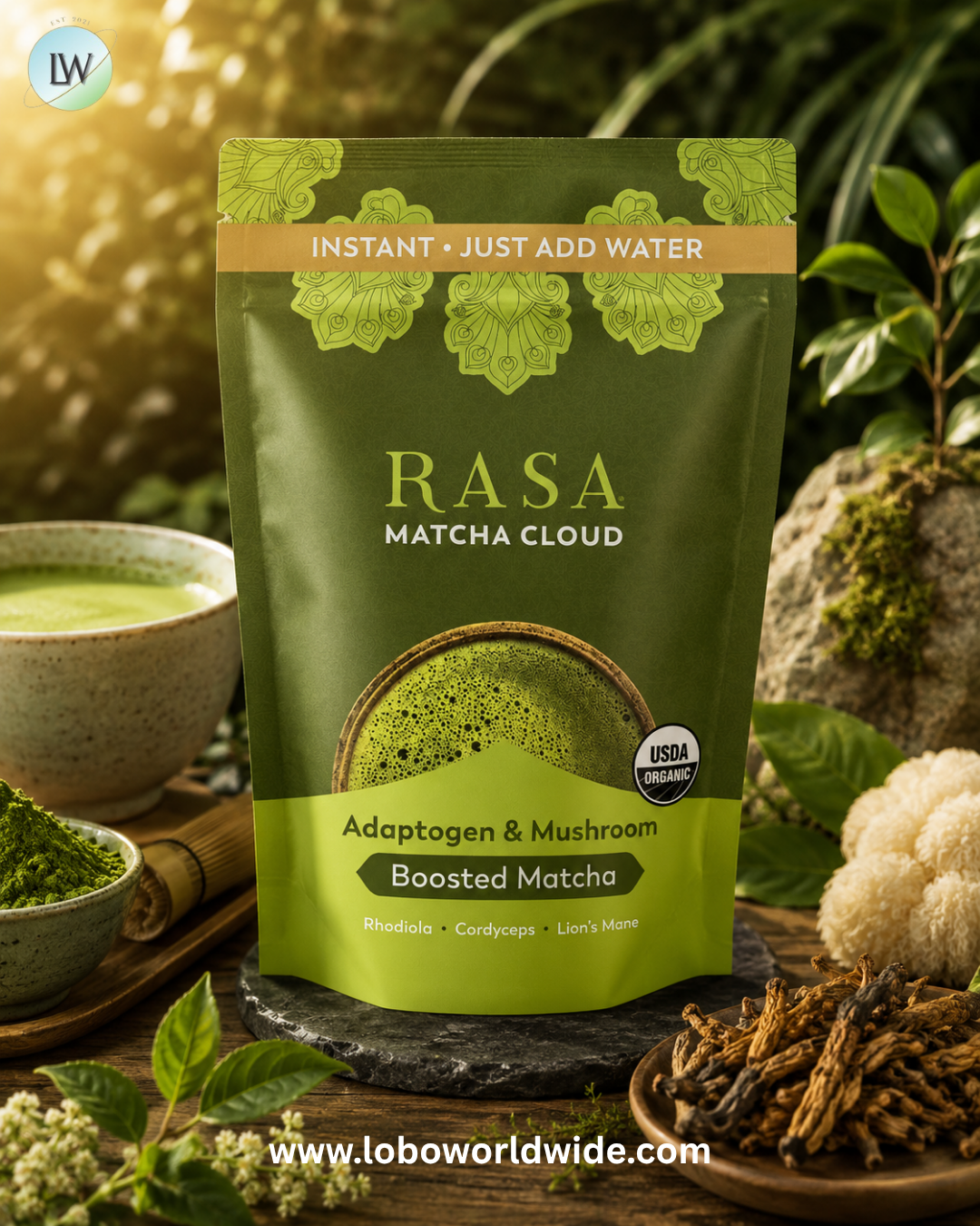 Rasa, Adaptogen & Mushroom Boosted Matcha, Instant, Matcha Cloud, 6.77 oz (192 g)