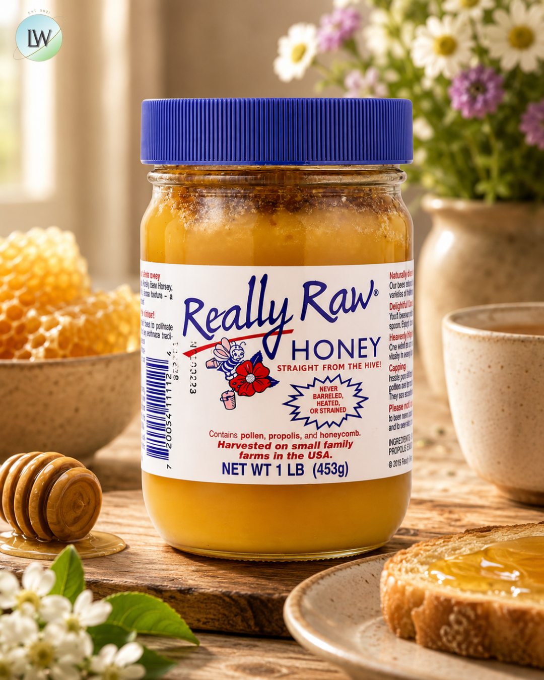 Really Raw Honey, Honey, 1 lb (453 g)