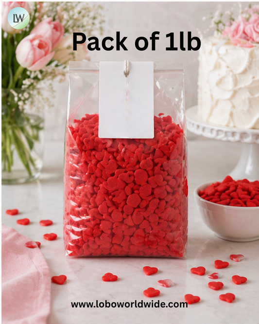 Red Heart Shaped Sprinkles
