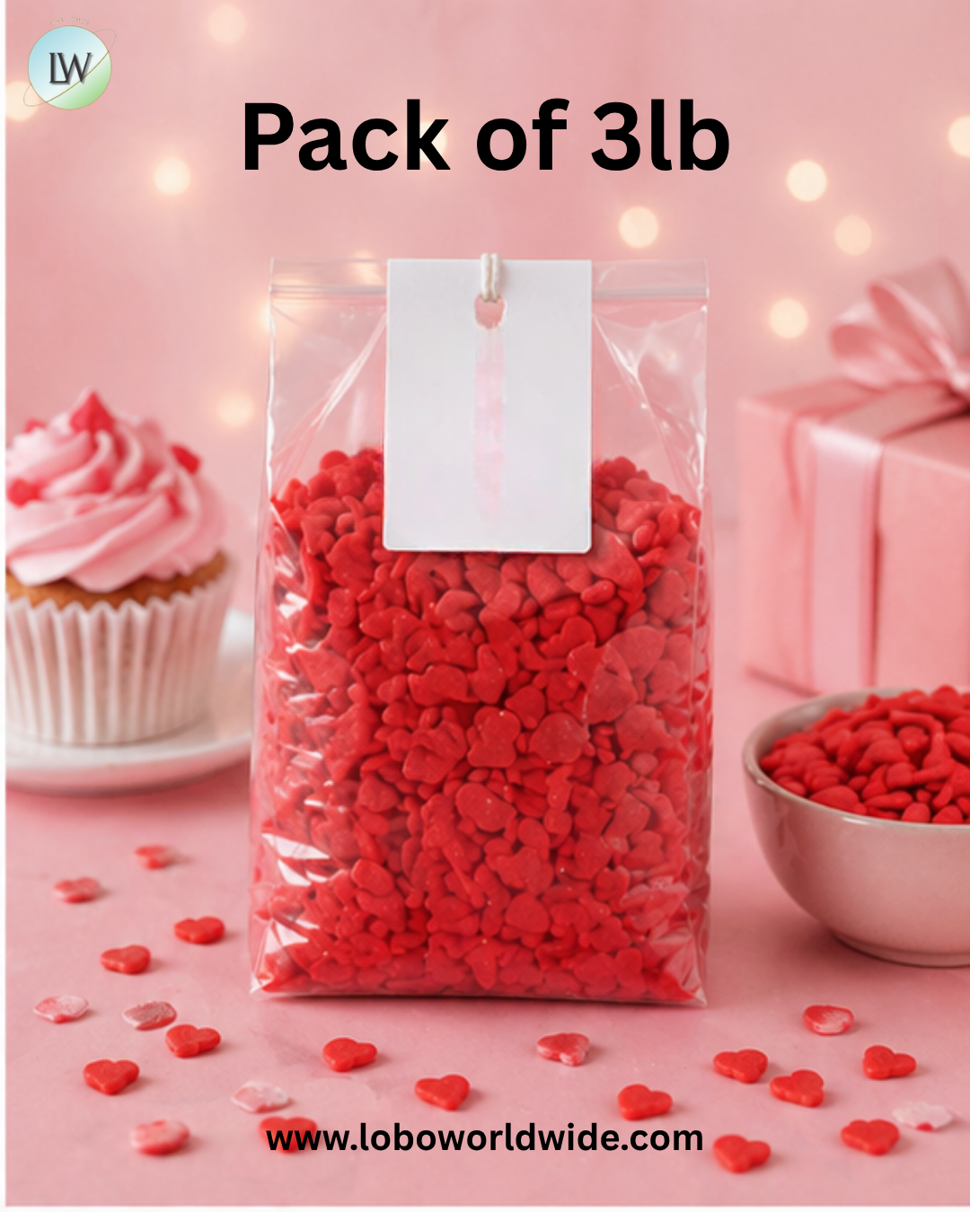Red Heart Shaped Sprinkles