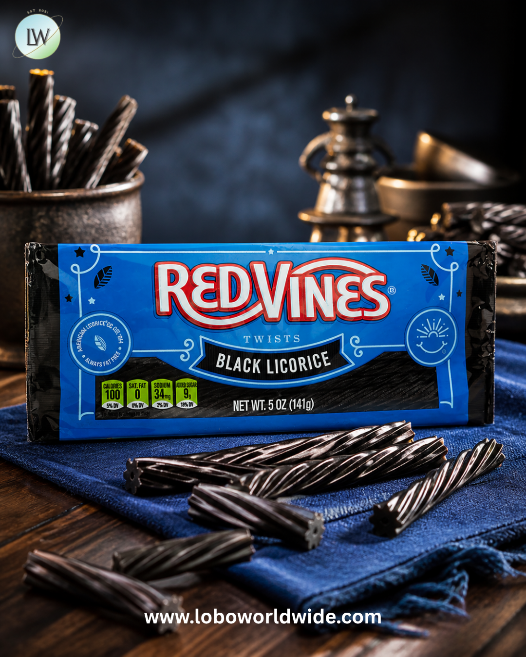 Red Vines Black Licorice 5oz - 24ct