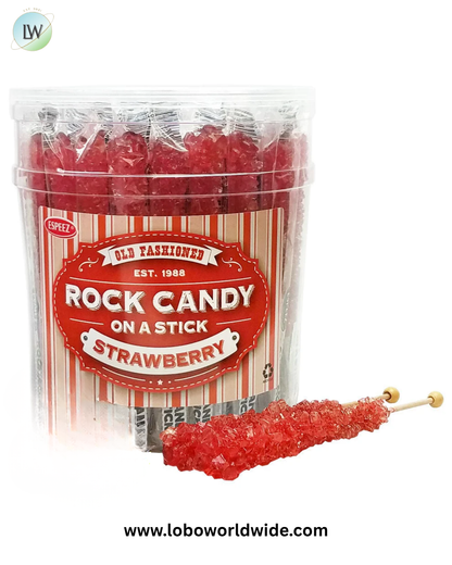 Rock Candy Crystal Sticks Cherry - 36ct Tubs