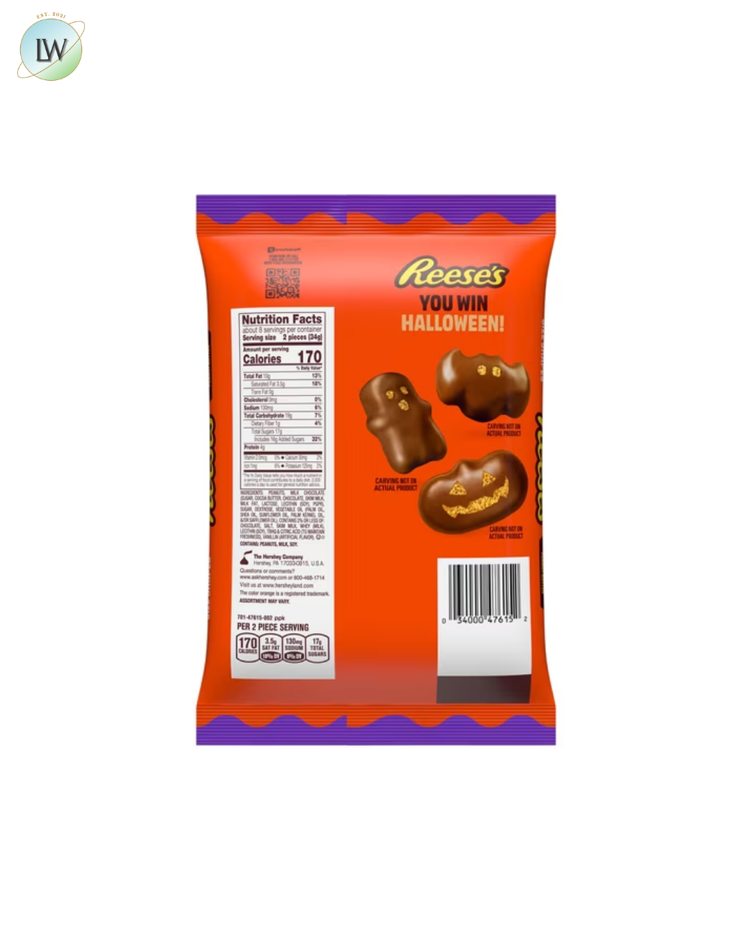 Reese's Assorted Halloween Milk Chocolate Peanut Butter Shapes, 9 oz.