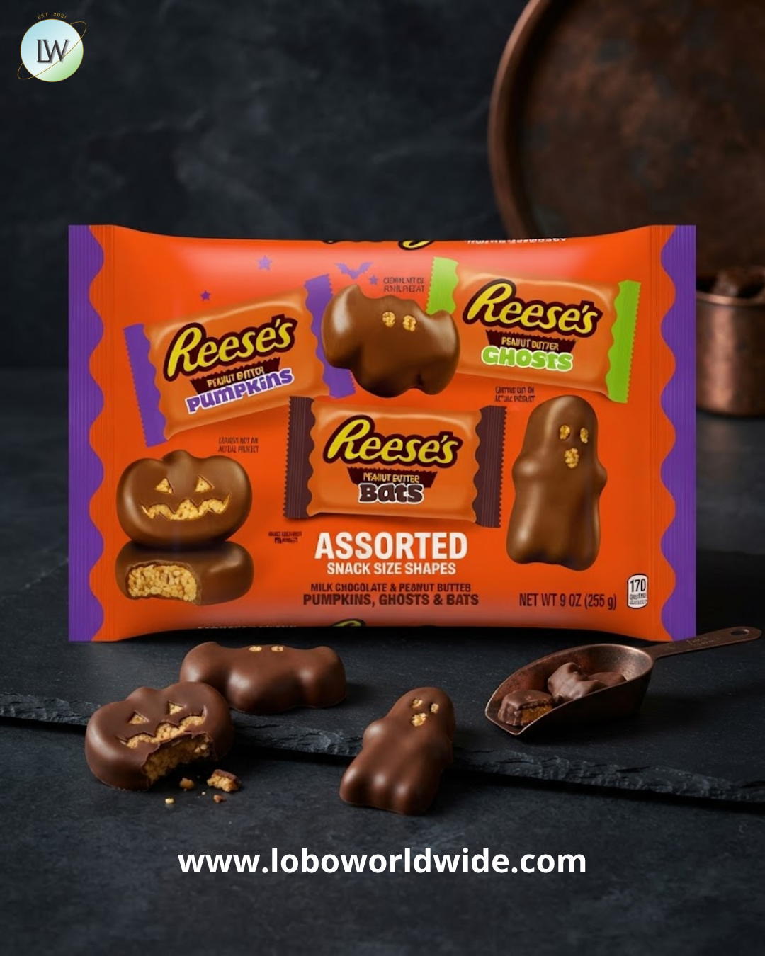 Reese's Assorted Halloween Milk Chocolate Peanut Butter Shapes, 9 oz.