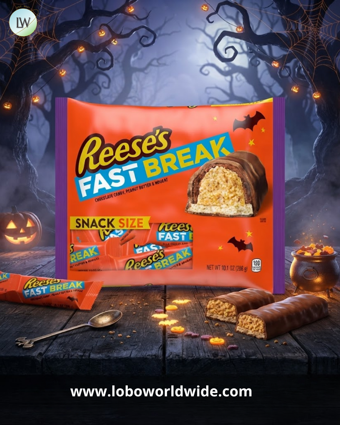 Reese's Halloween Fast Break Chocolate, Peanut Butter & Nougat, 10.1 oz.