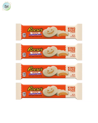 Reese's King Size Pumpkins, White Creme & Peanut Butter, 2.4 oz, 4 ct.