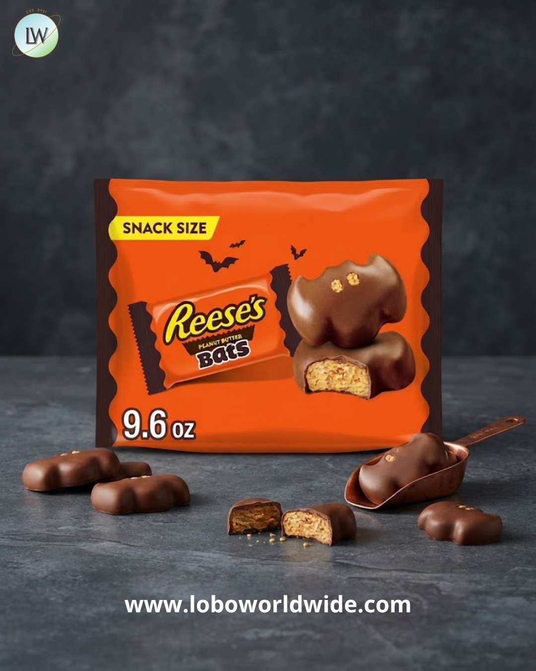 Reese's Milk Chocolate Snack Size Halloween Peanut Butter Bats, 9.6 oz.