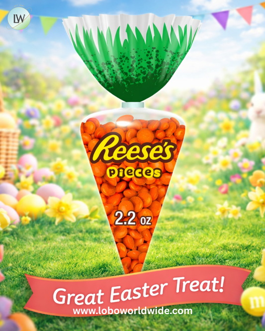 Reese's Pieces Peanut Butter in a Crunchy Shell, Easter Candy Basket Stuffers Gift Bag, 2.2 oz - Pack of 3
